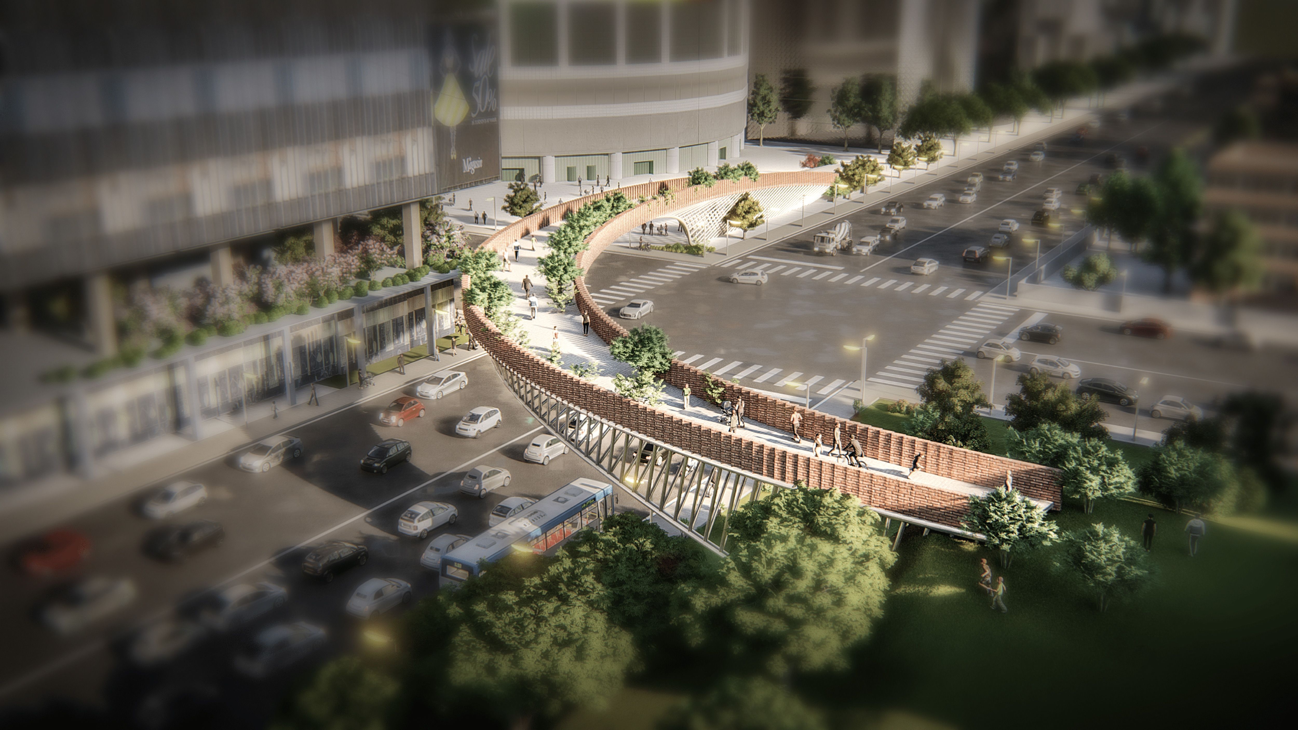 2020 red dot design concept award，Urban Oasis Bridge，Bridge，Footbridge，Steel truss，