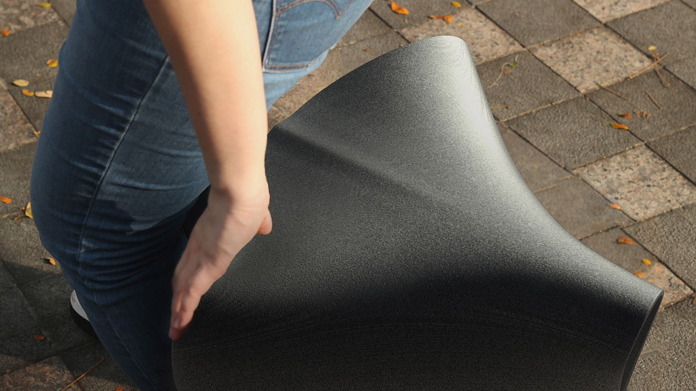 2020 red dot design concept award，stool，Levitating Stool，Mirage，Made of stainless steel plate，Mirror polishing，