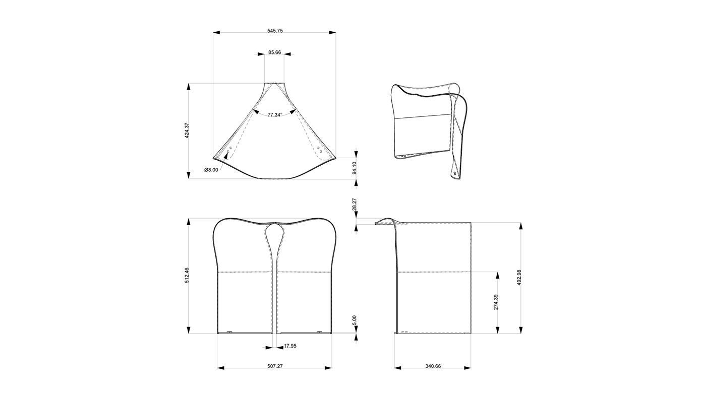 2020 red dot design concept award，stool，Levitating Stool，Mirage，Made of stainless steel plate，Mirror polishing，