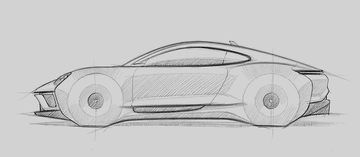 Porsche，911e，Automobile design，industrial design，modeling，Model，Render，
