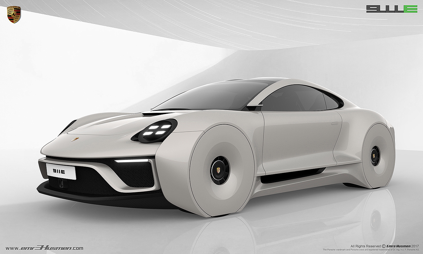 Porsche，911e，Automobile design，industrial design，modeling，Model，Render，