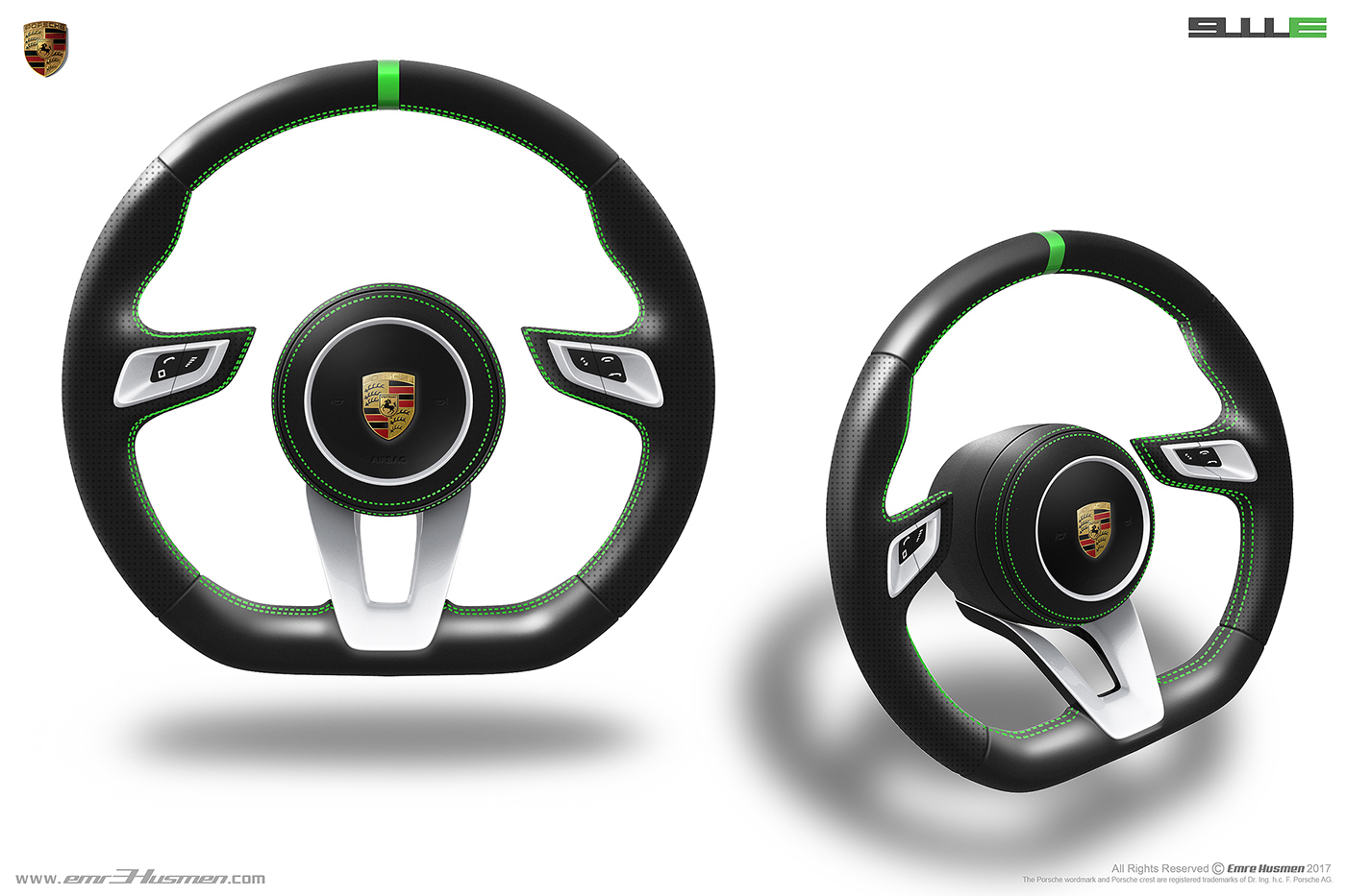 Porsche，911e，Automobile design，industrial design，modeling，Model，Render，