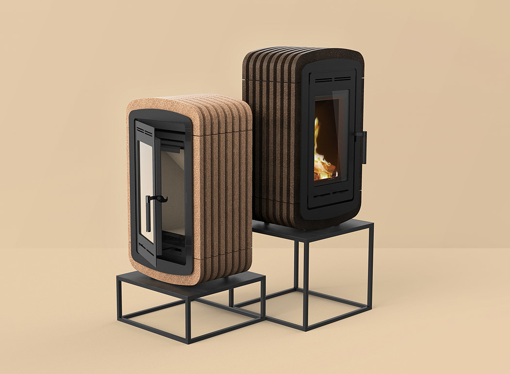 cork，fireplace，furniture design ，Steel pipe，