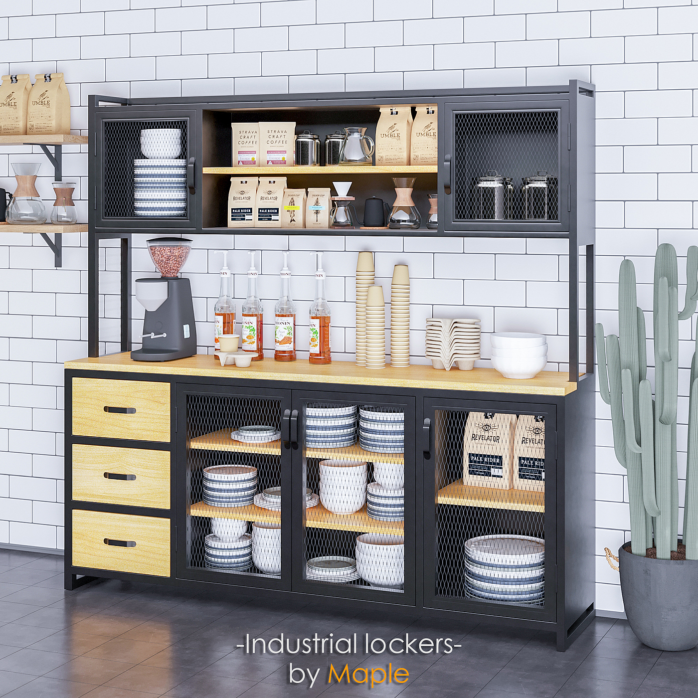 furniture，Industry，design sketch，Lockers，3d，corona，