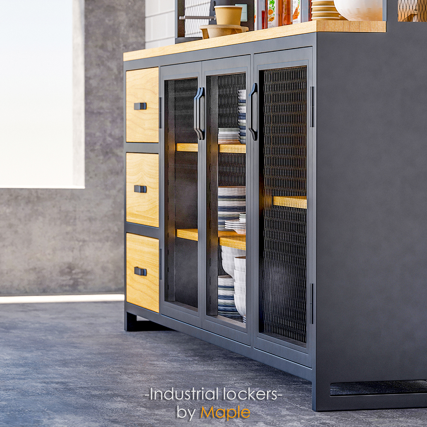 furniture，Industry，design sketch，Lockers，3d，corona，