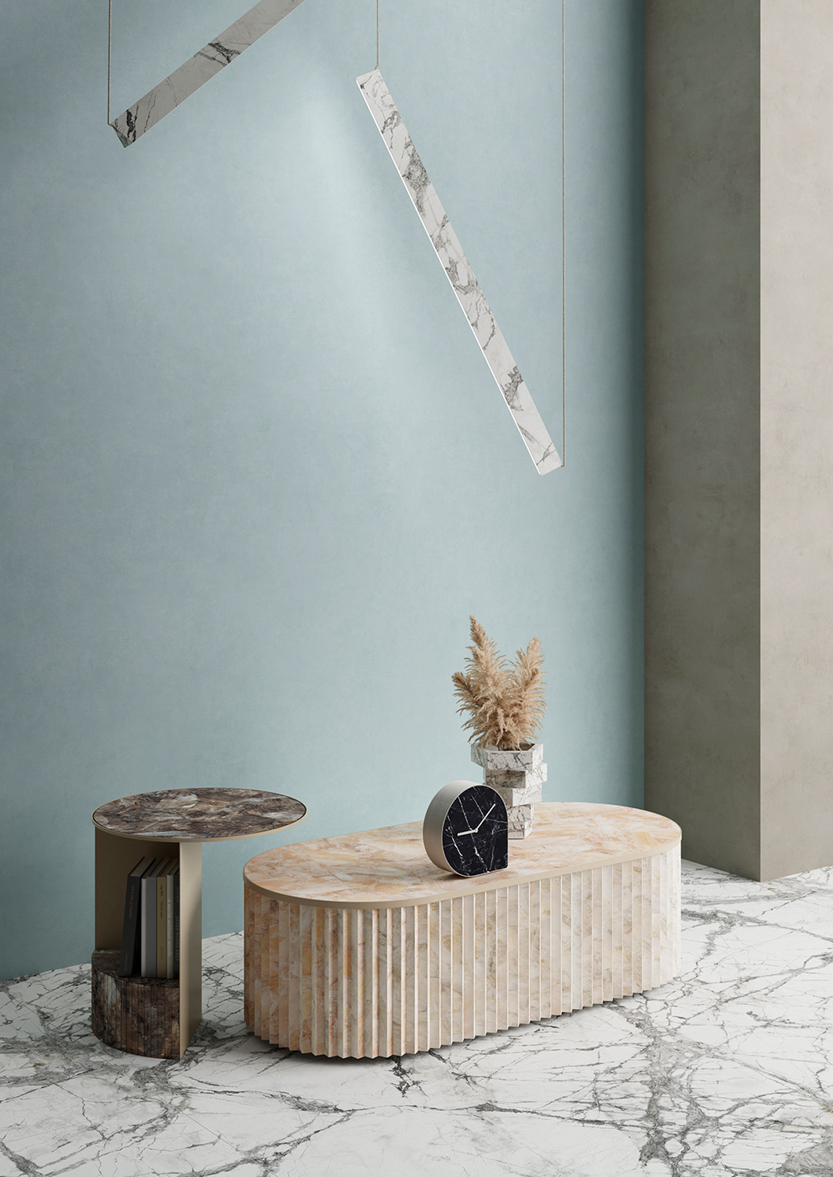 Marble，chair，tea table，