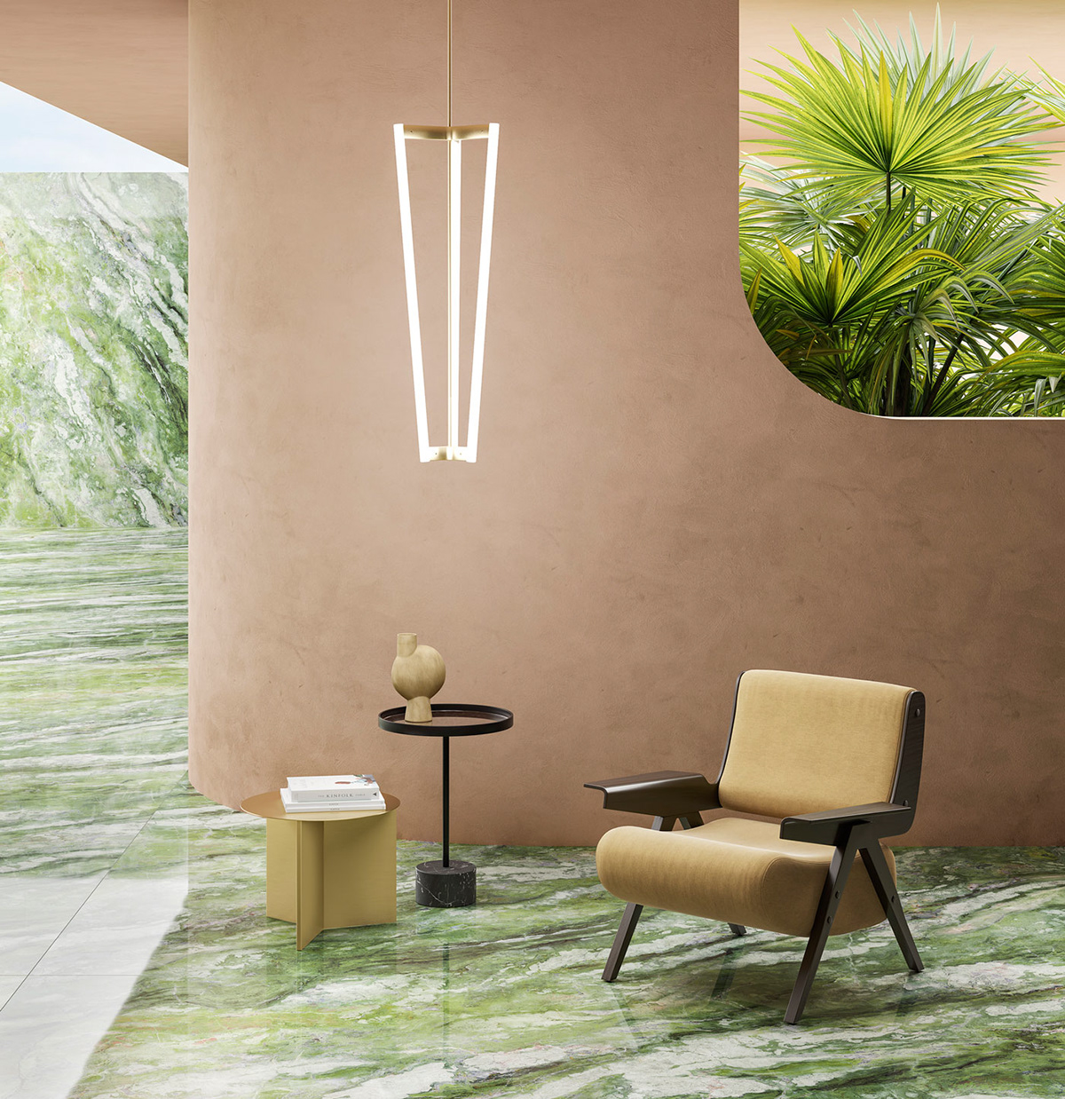 Marble，chair，tea table，