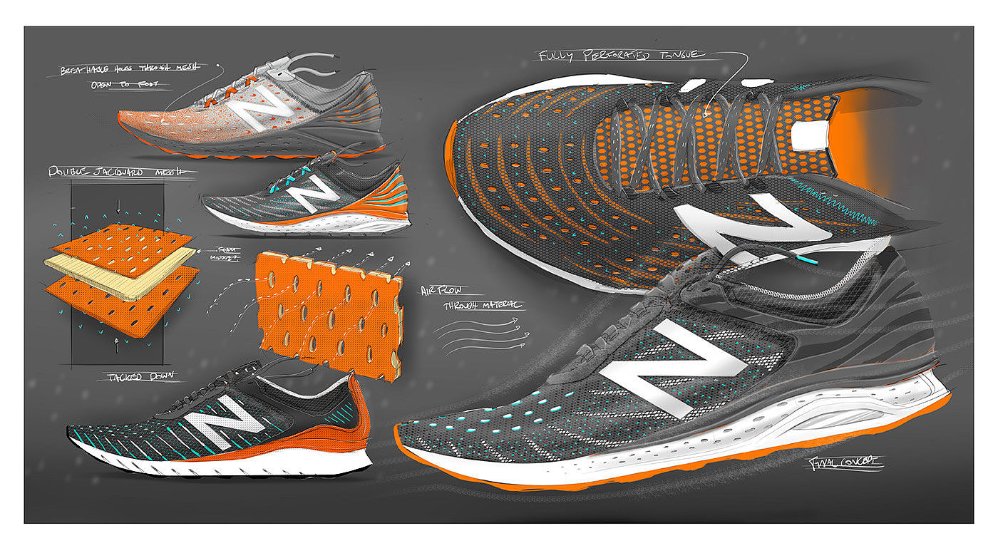 sneakers，Hand drawn manuscript，Outdoor sports，