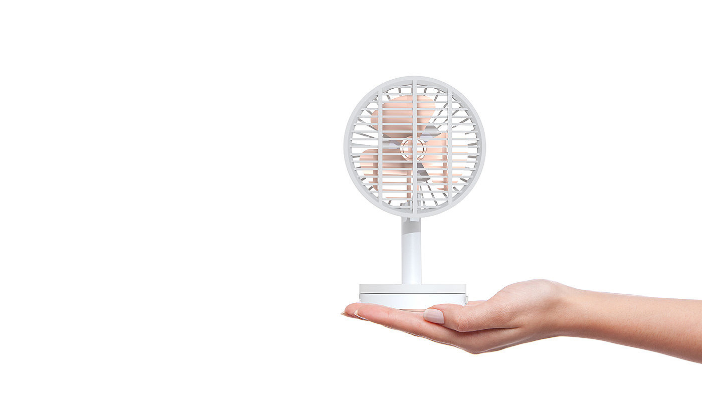 Desktop fan，IKEA effect，USB connection，Vertical rotation，LED indicator，
