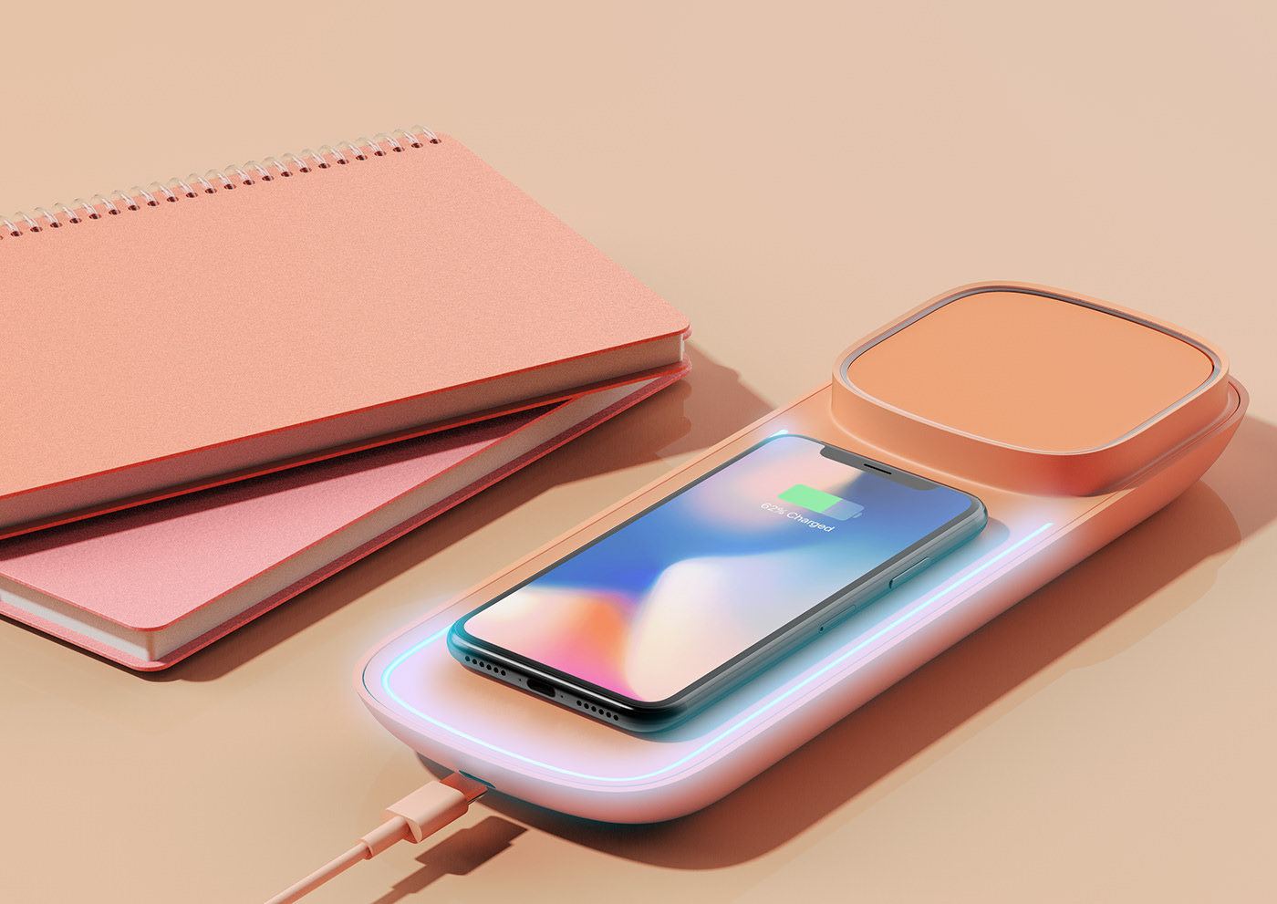 Tray form，wireless charger ，Ultraviolet disinfection，It has little effect on human body，Type a lamp，