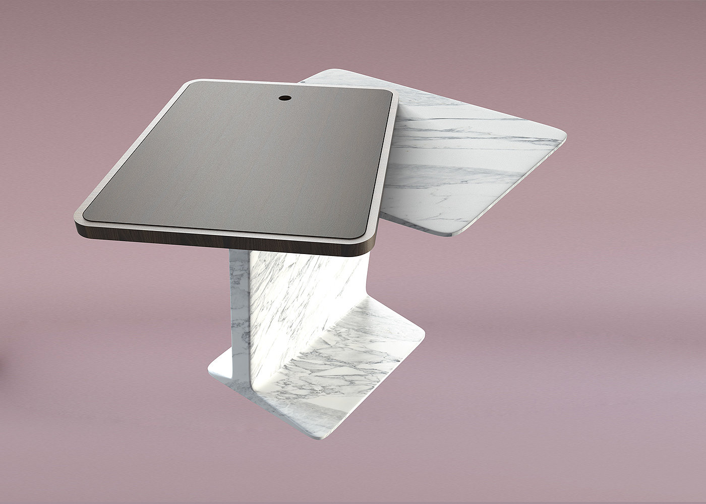 Marble，I-shape，desk，