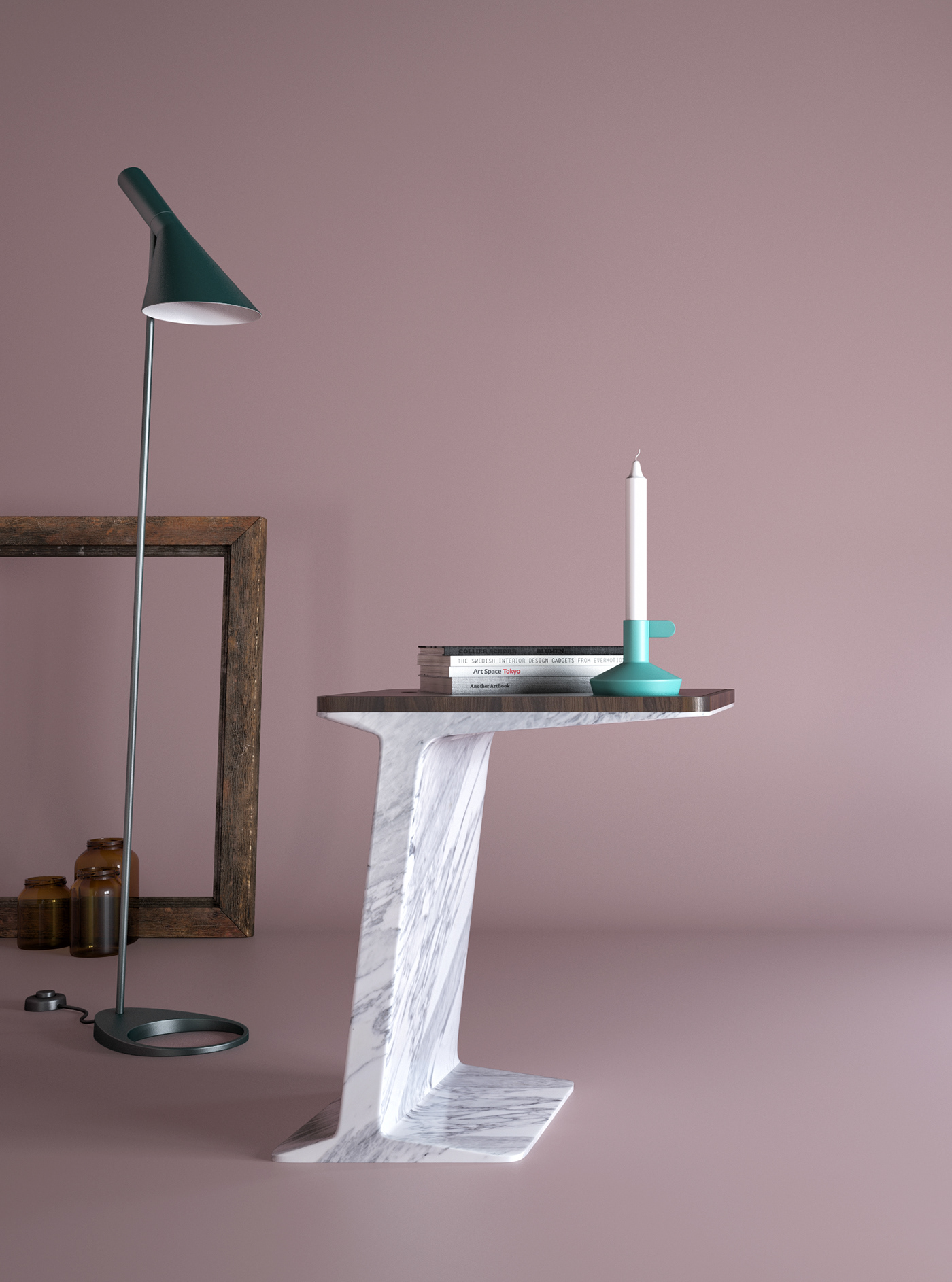 Marble，I-shape，desk，