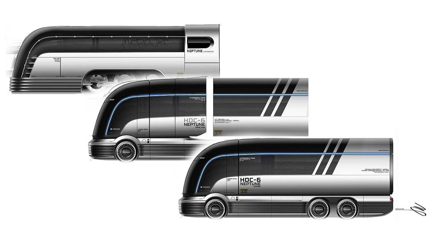 2020 red dot design concept award，Neptune Concept，automobile，trailer，Electric truck，