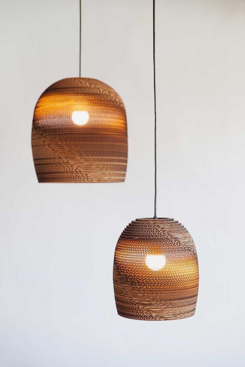 a chandelier，Corrugated paper，environment protection，recovery，