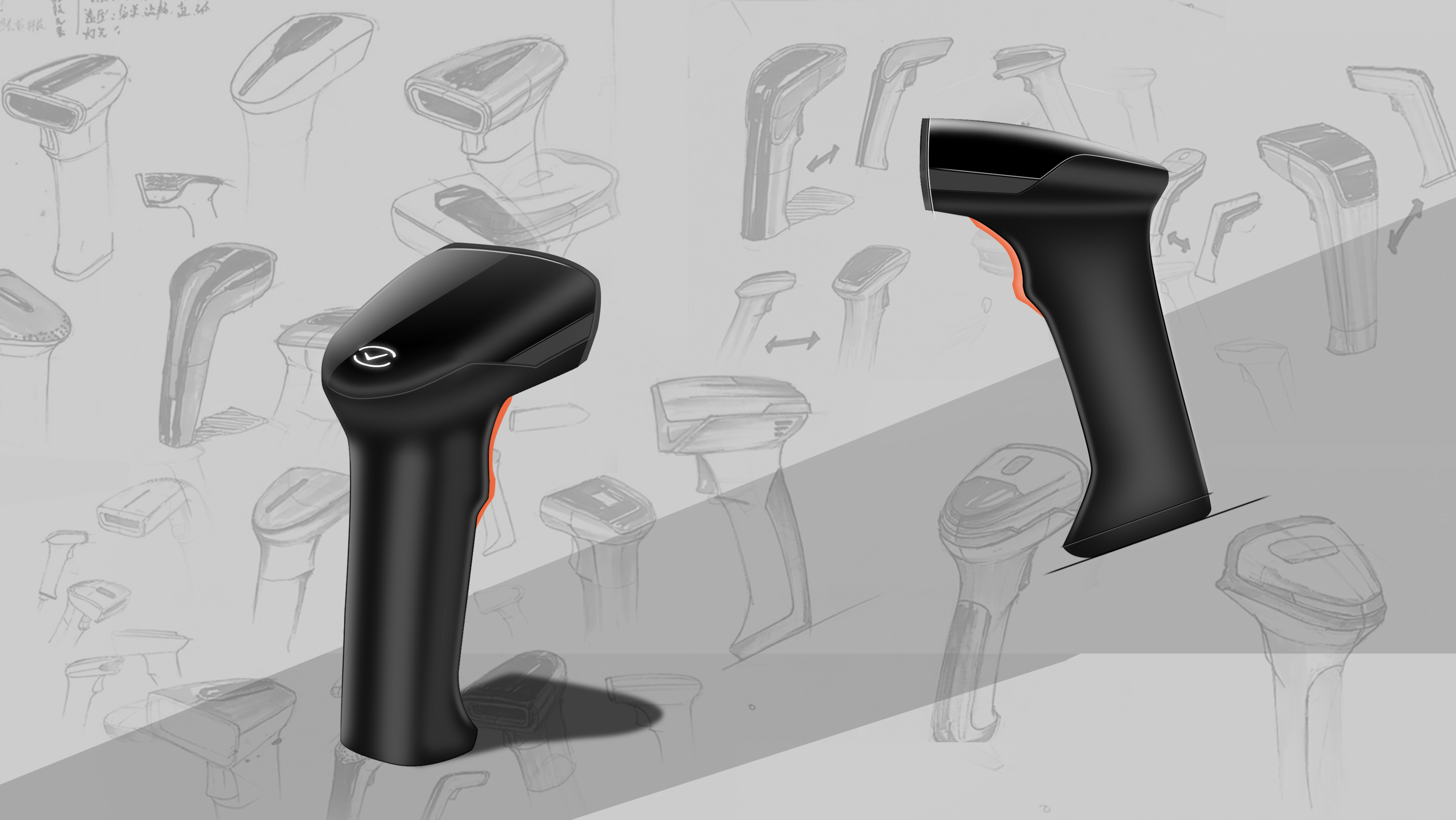 industrial design，Scanning gun，rhino，Render，ps，