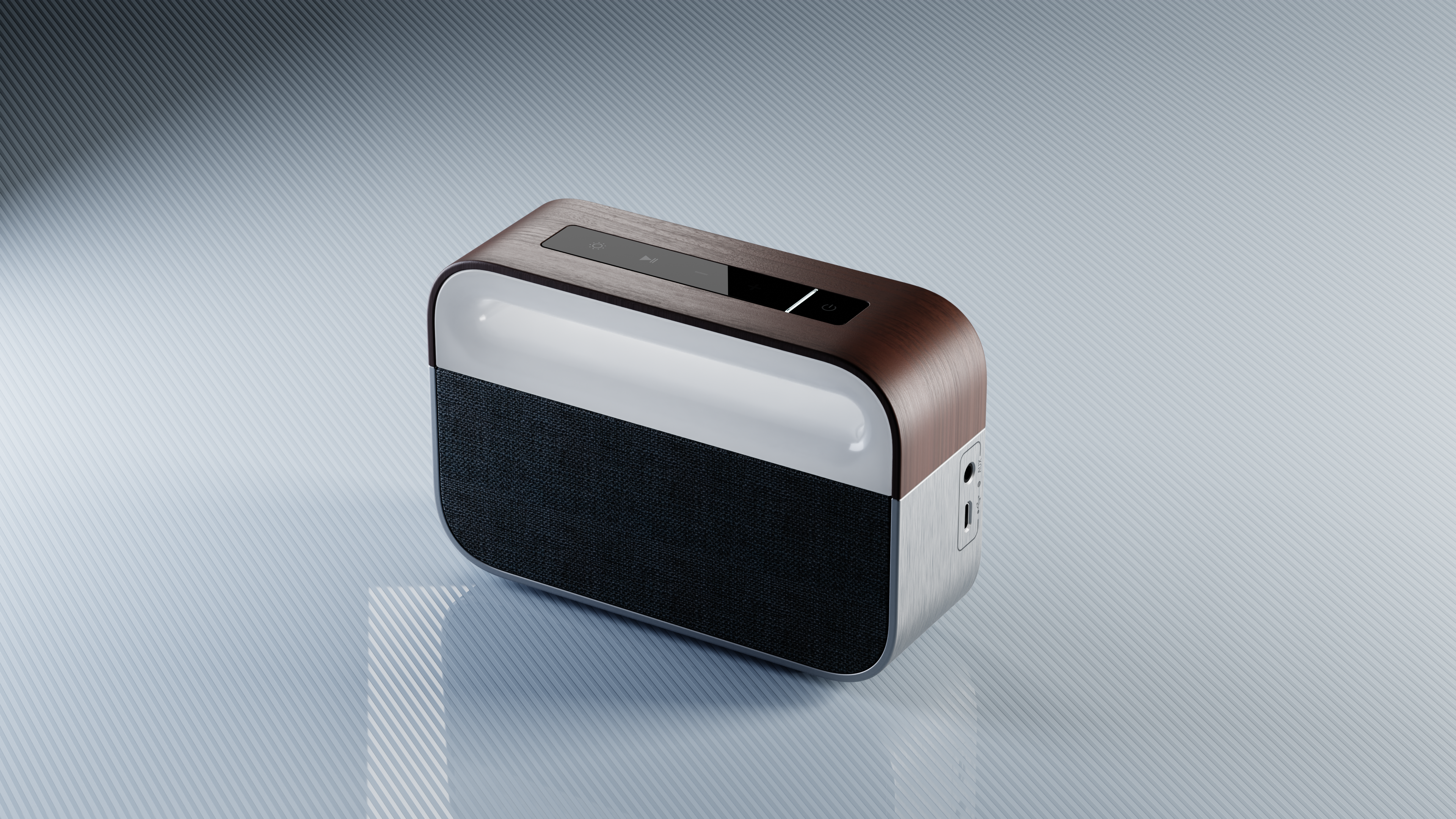 居家床头灯实木音箱