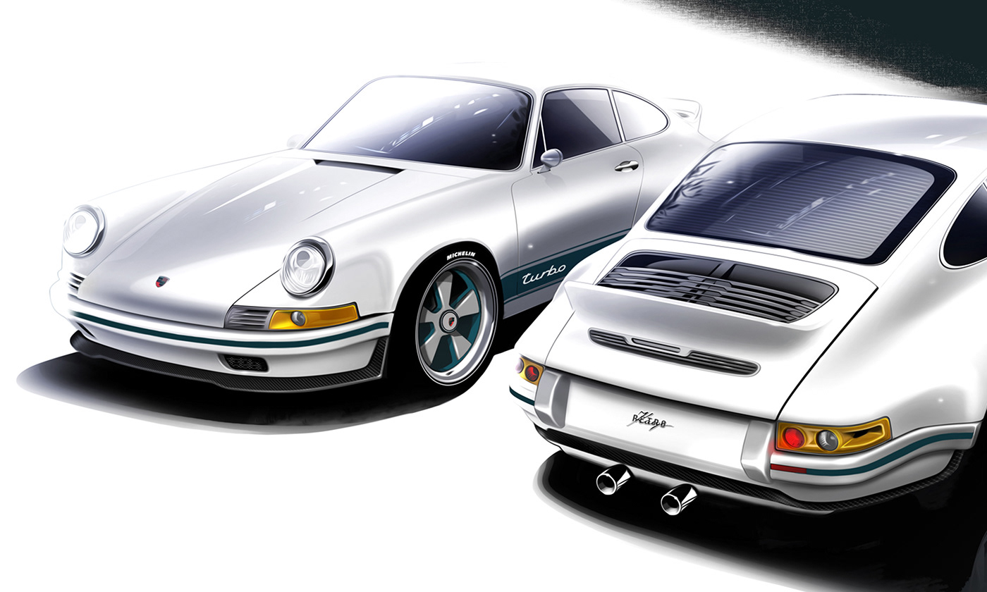 KAEGE RETRO，Automobile design，Render，