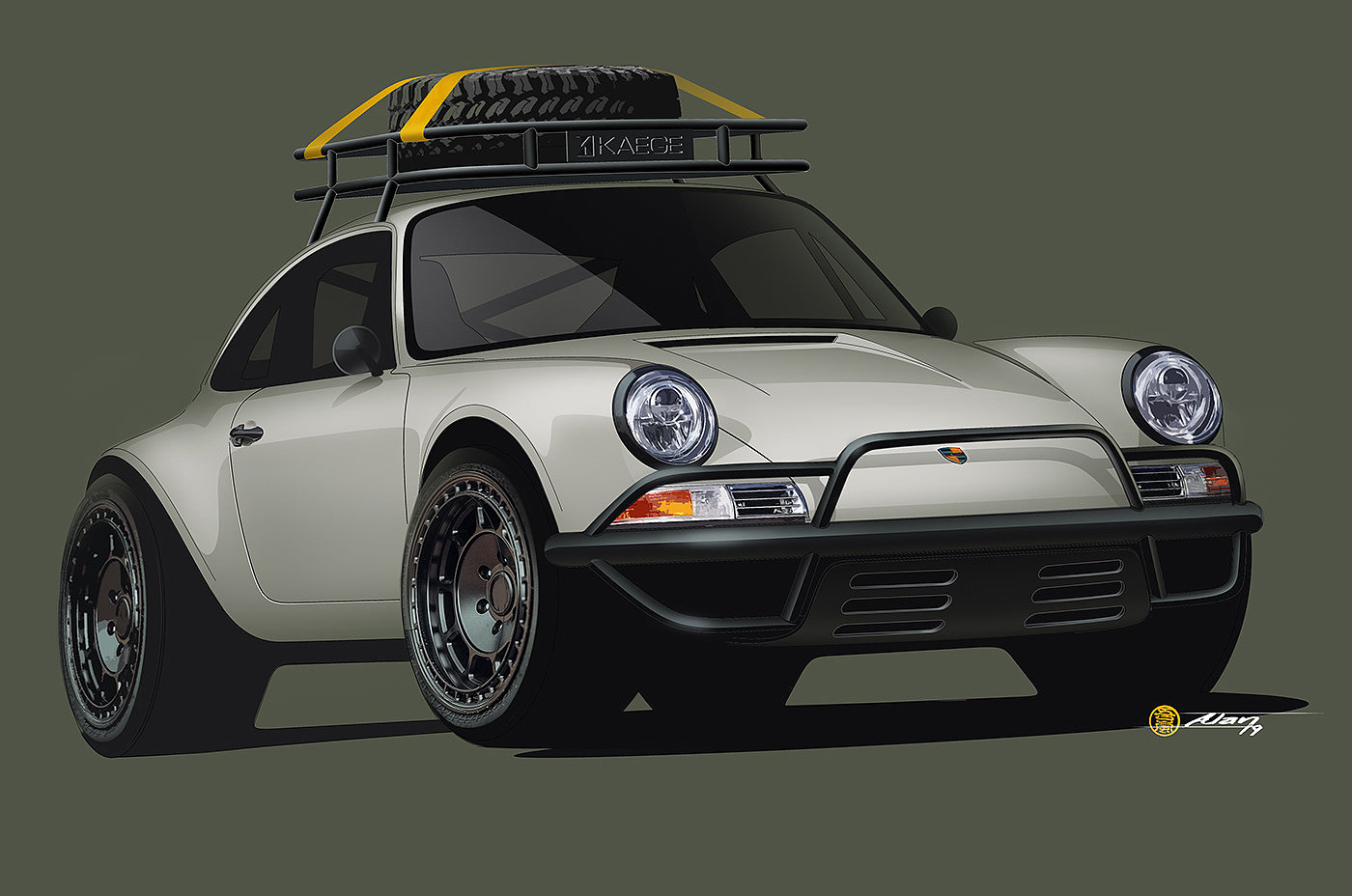 KAEGE RETRO，Automobile design，Render，
