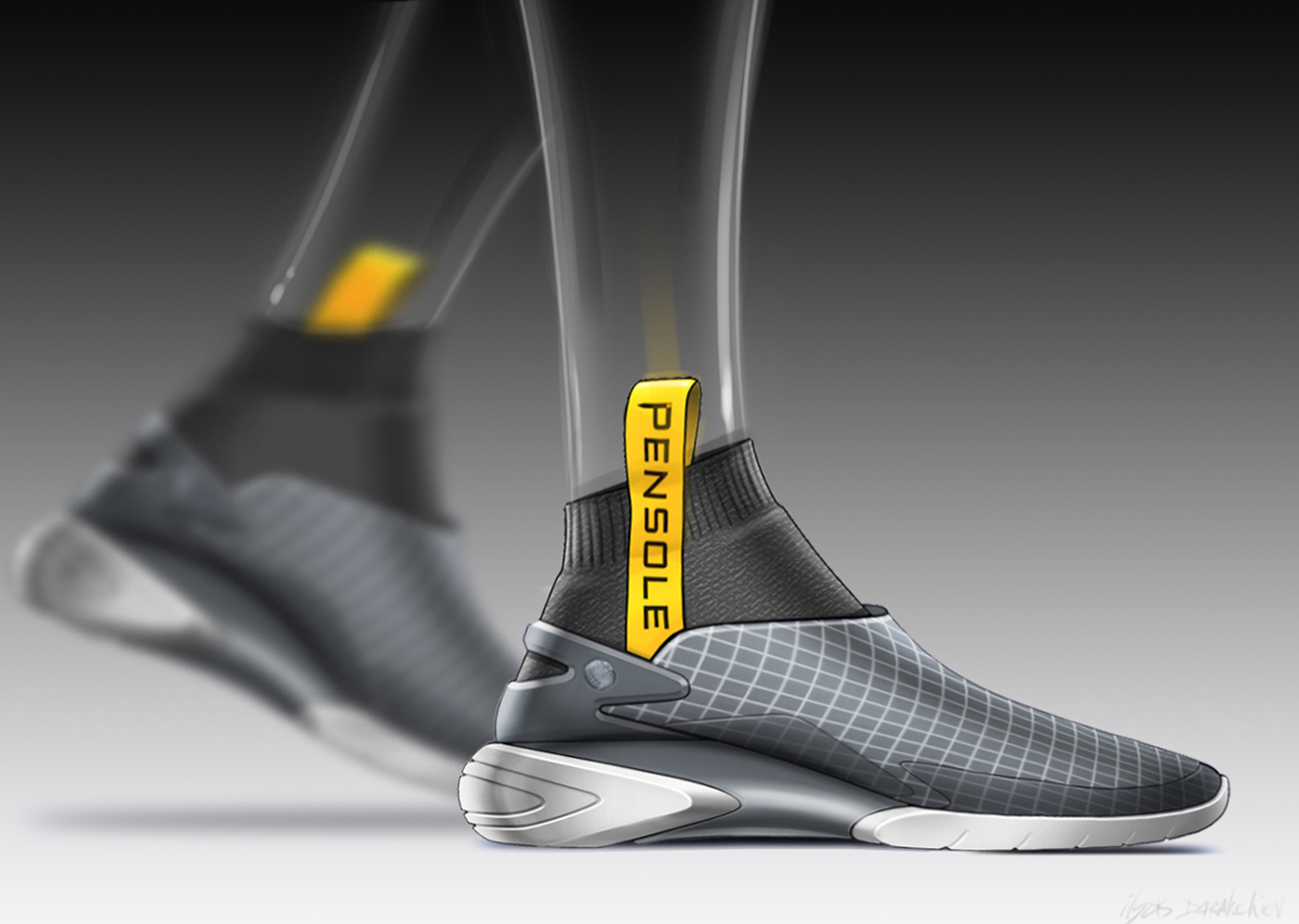 Shoe design，sneakers，Hand drawn，Rendering，Sports products，