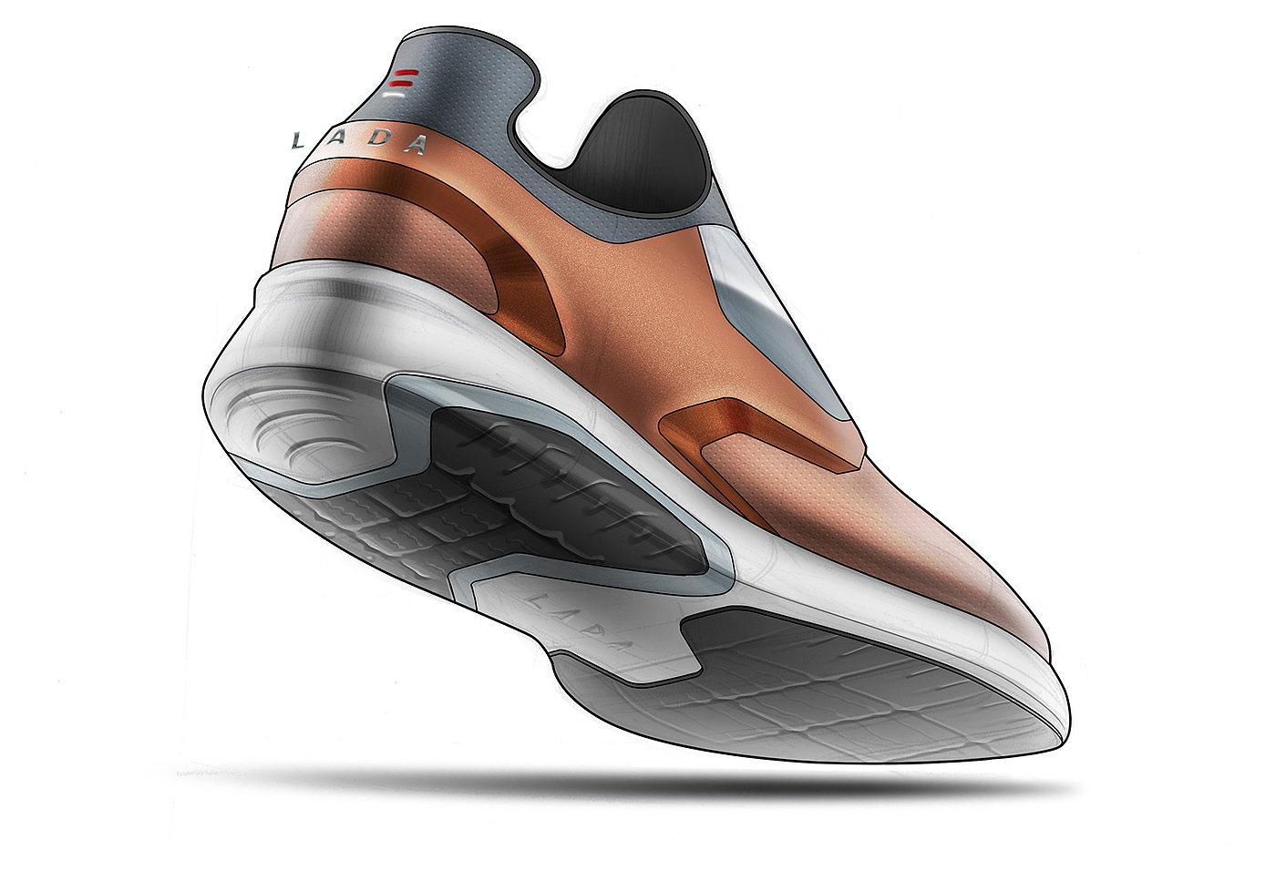 Shoe design，sneakers，Hand drawn，Rendering，Sports products，