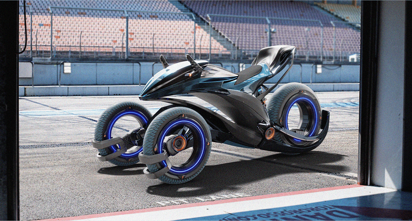 Concept tricycle，three wheeled motorcycle，ATHERIS，