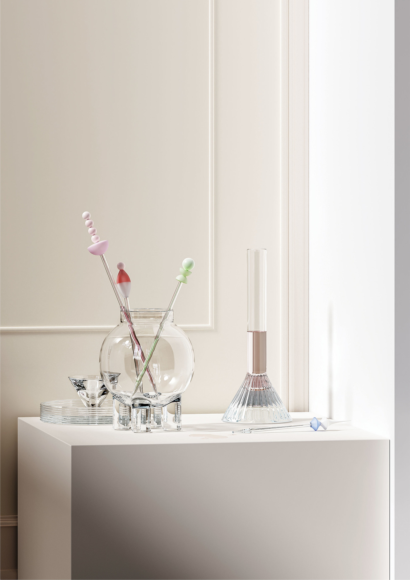 2020 red dot design concept award，LAB - Lay and Bloom，Perfume bottle，Dropper，