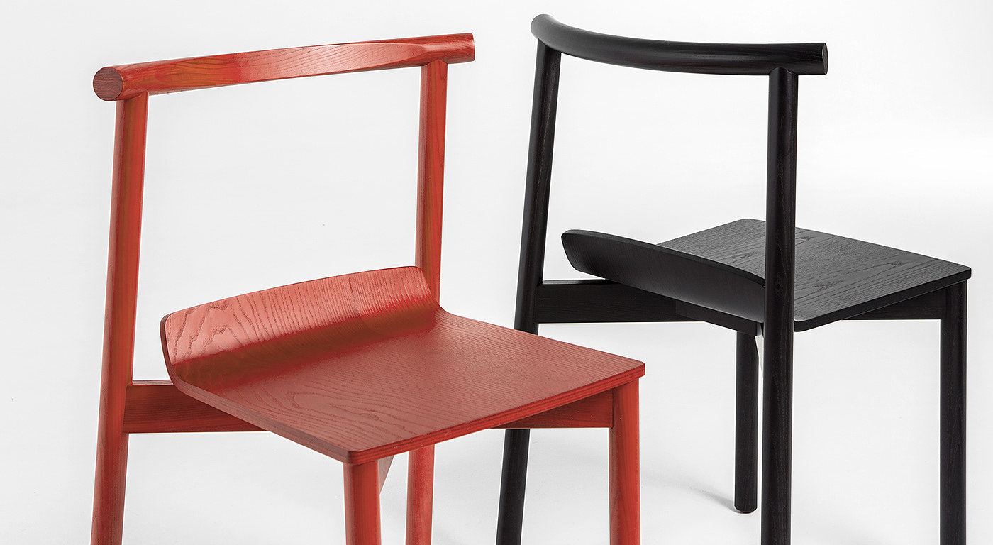 2020 red dot design concept award，Wox，chair，Stack，Pure white wax wood，Ergonomics，