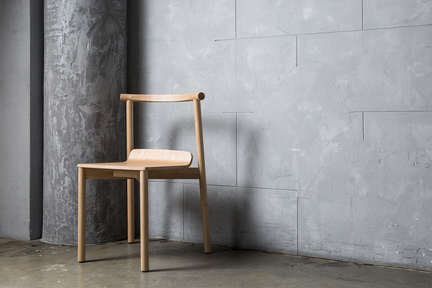 2020 red dot design concept award，Wox，chair，Stack，Pure white wax wood，Ergonomics，