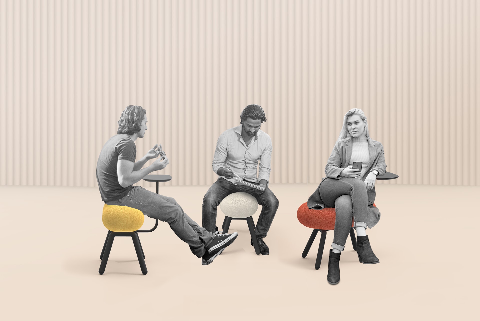 2020 red dot design concept award，Office Pony，Fast charging port，Office desk and chair，flexibility，