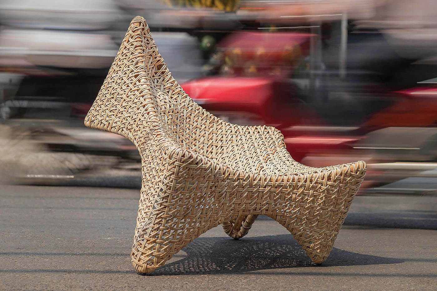 2020 red dot design concept award，Thun Lounge Chair，Leisure chair，chair，made of rattan，