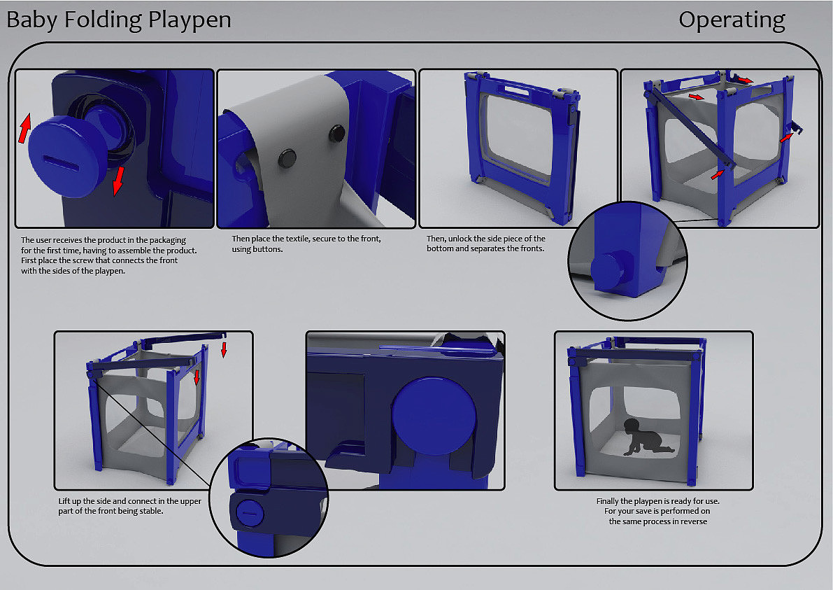 Foldable，Baby playbed，Maternal and infant products，conceptual design，