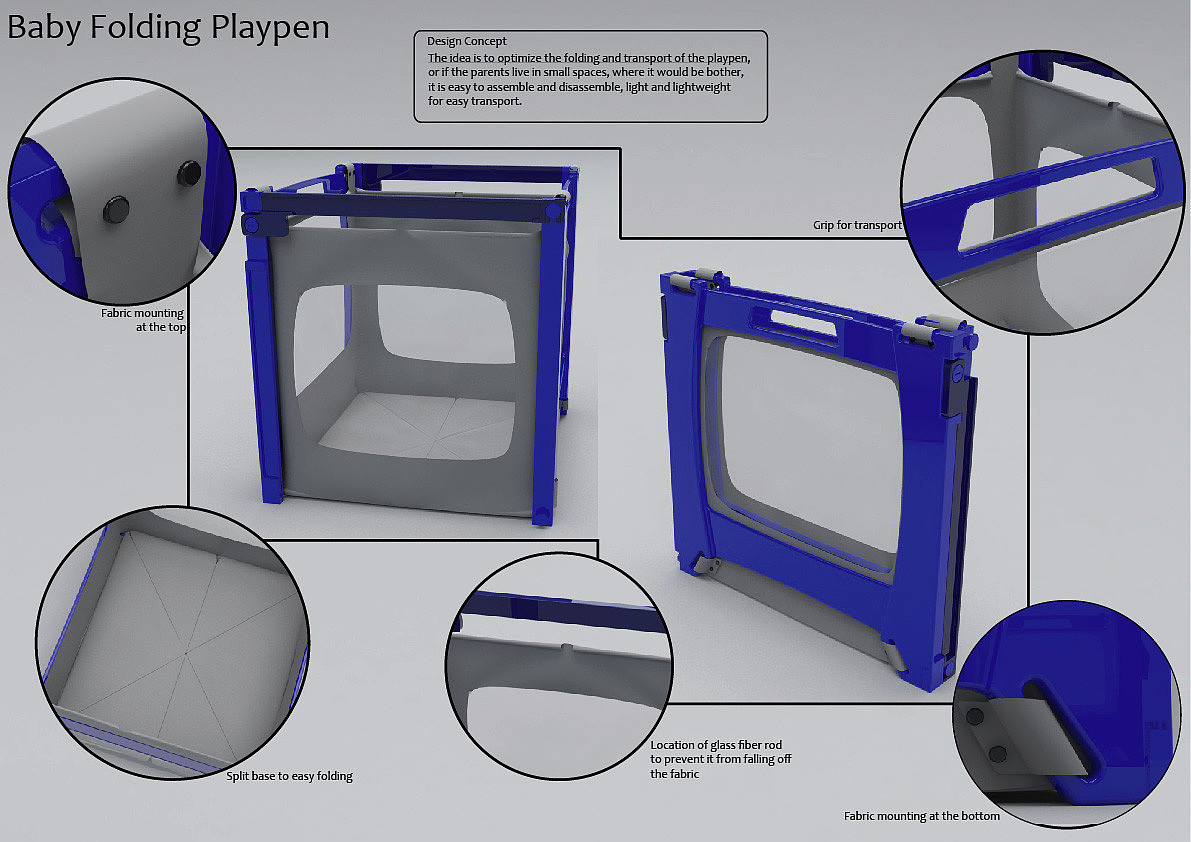 Foldable，Baby playbed，Maternal and infant products，conceptual design，