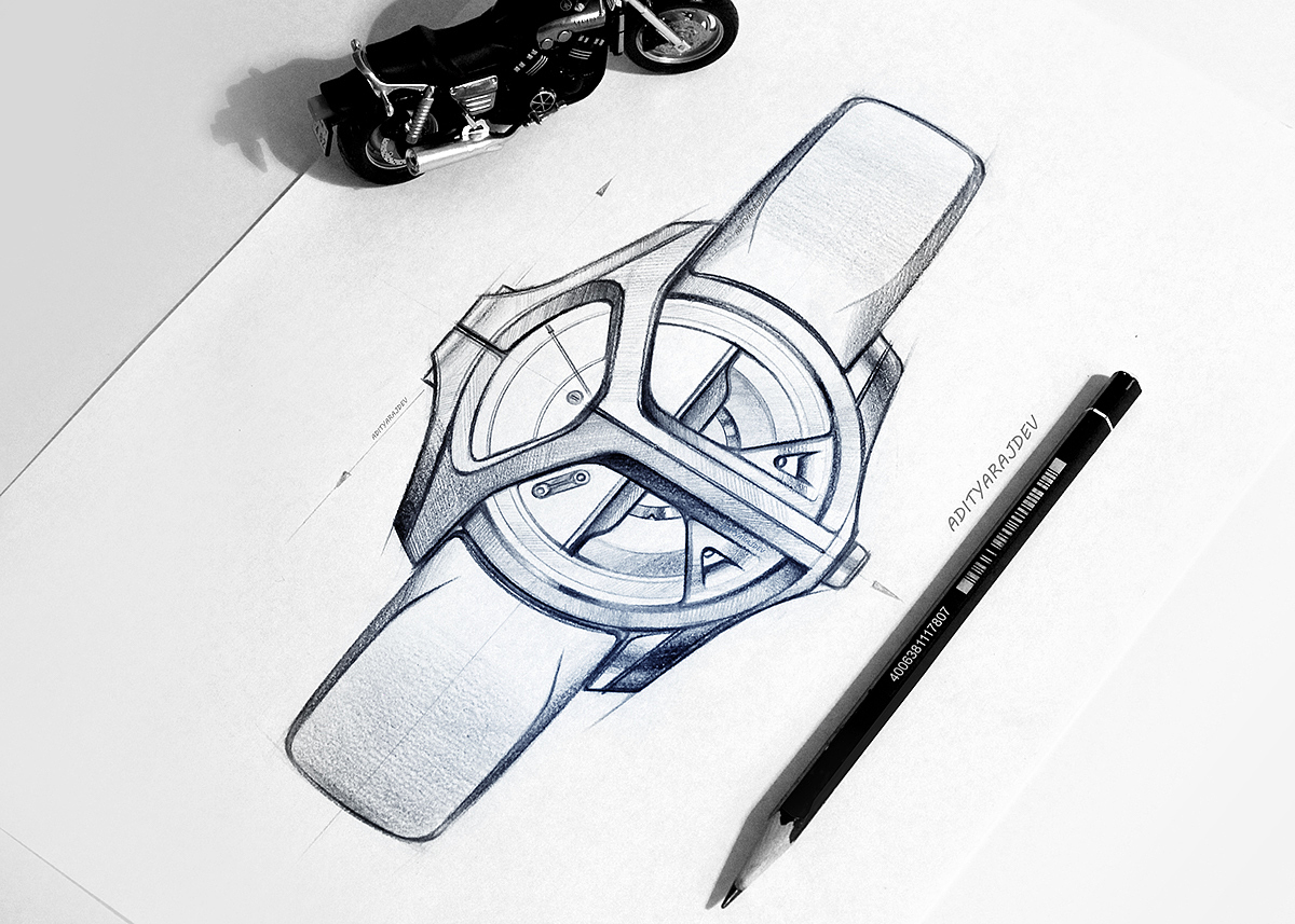 Wrist watch，sketch，fashion，