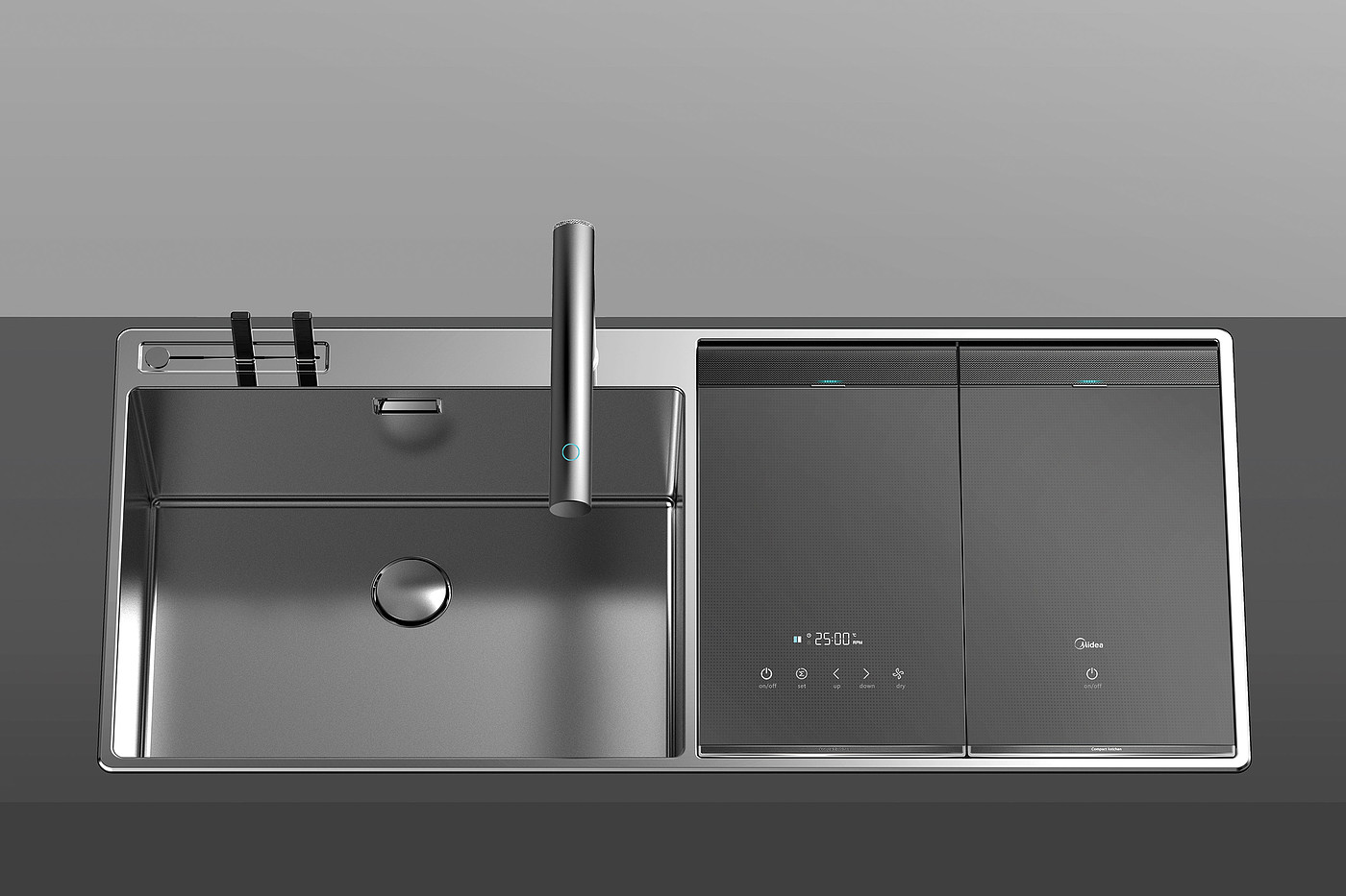 2020 red dot design concept award，Sink dishwasher，Smart Combo，vertical，