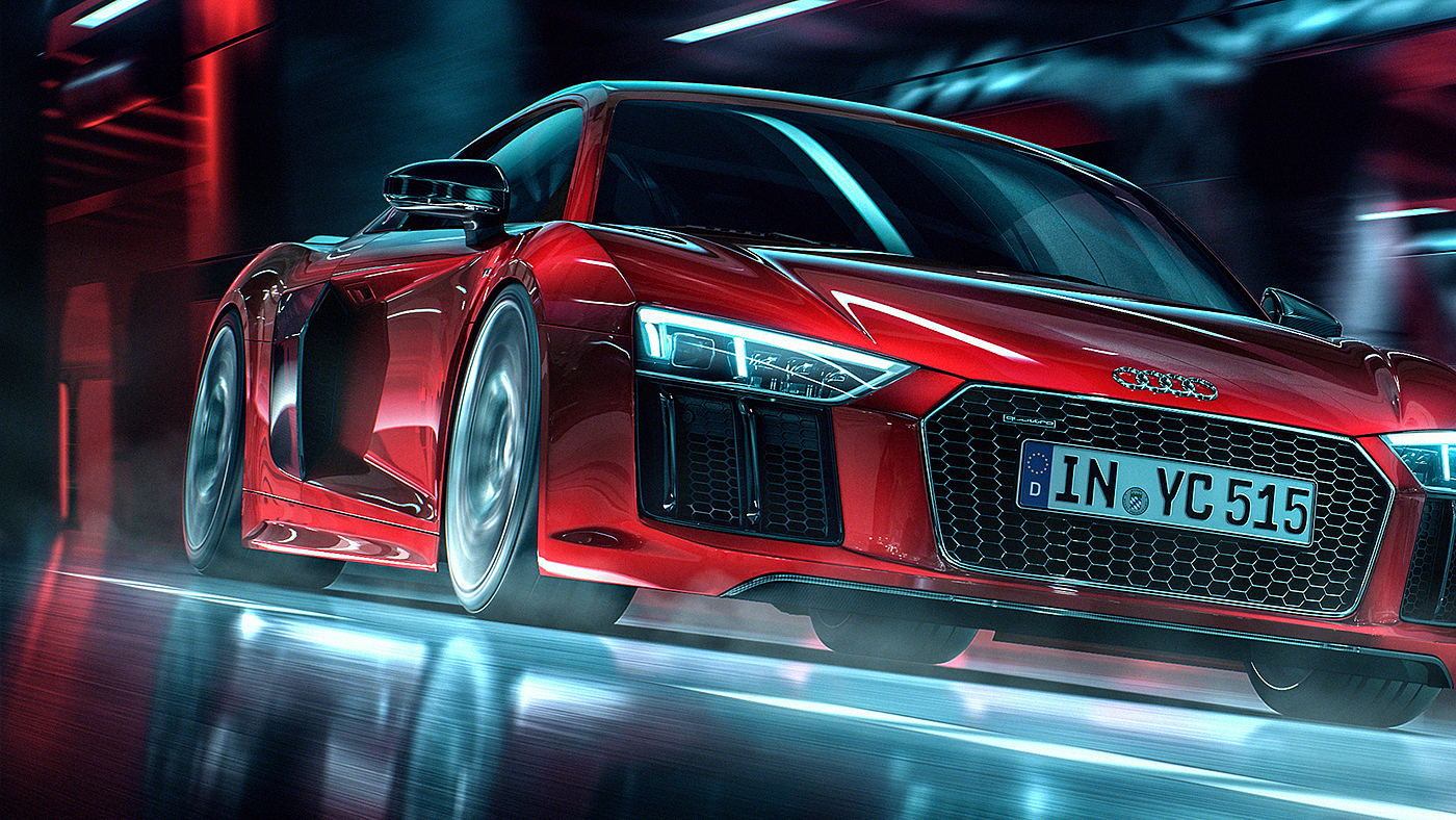 audi，Automobile design，Model modification，Touch up rendering，