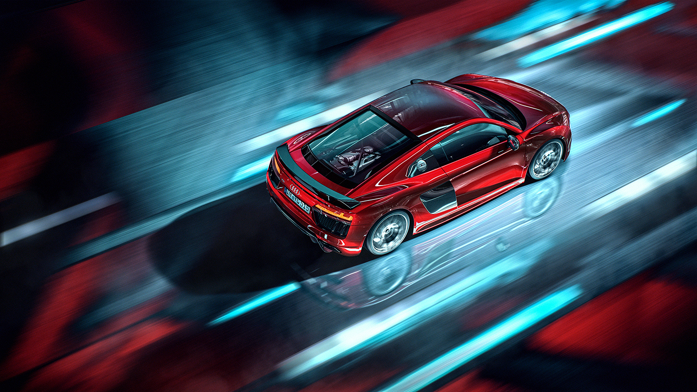 audi，Automobile design，Model modification，Touch up rendering，