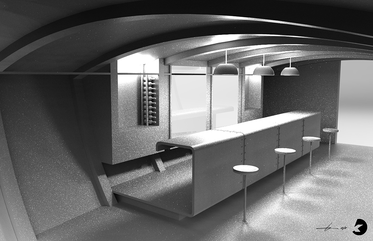 sketch，Interior design，Bar design，