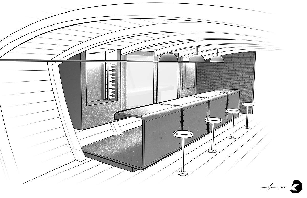 草图，室内设计，酒吧设计，