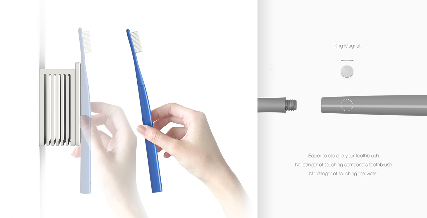 magnetic force，Replaceable，toothbrush，wash supplies，industrial design，