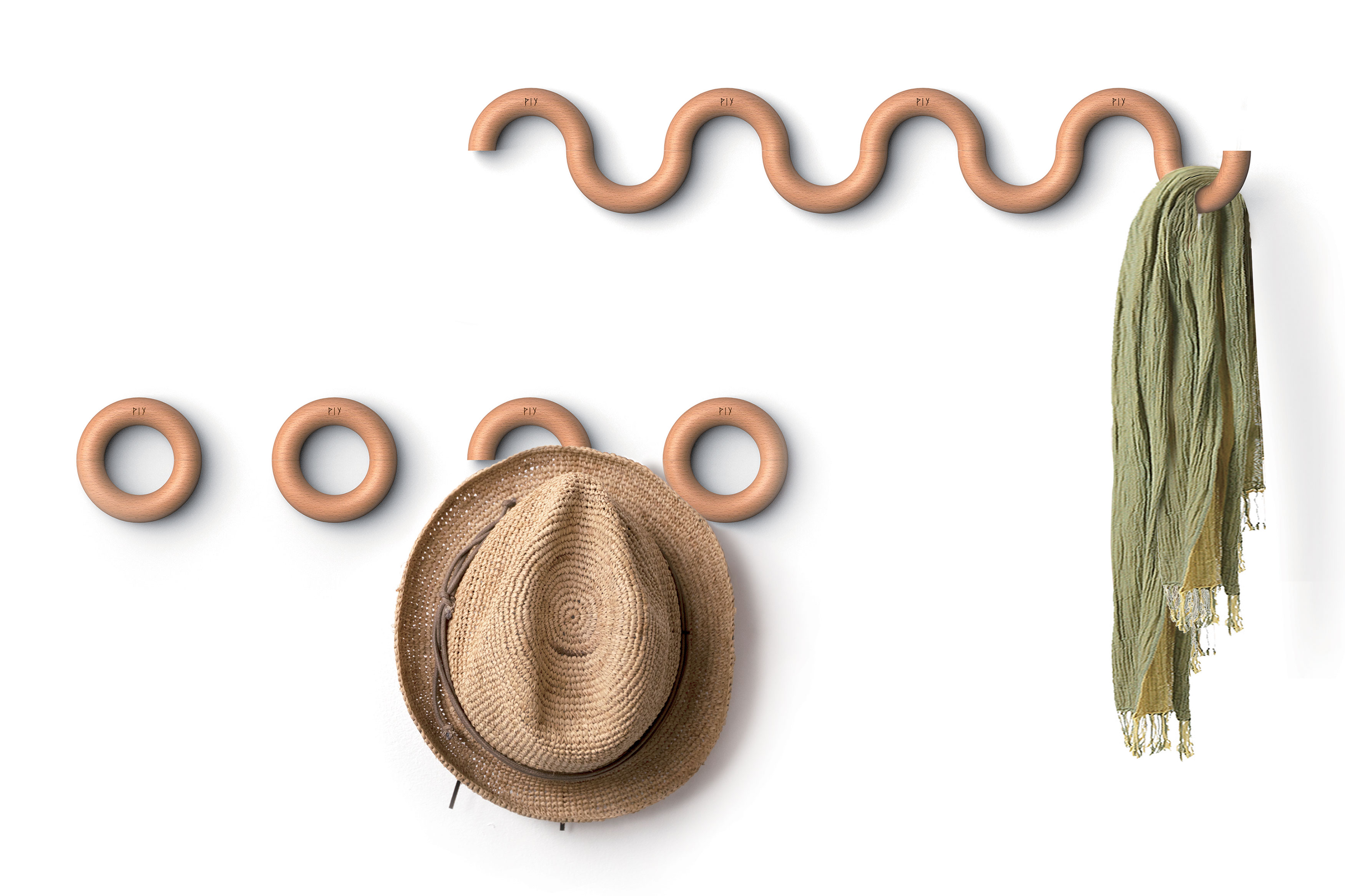 2020 red dot design concept award，DONUT Hook，a hook，Beech，Clothes hook，