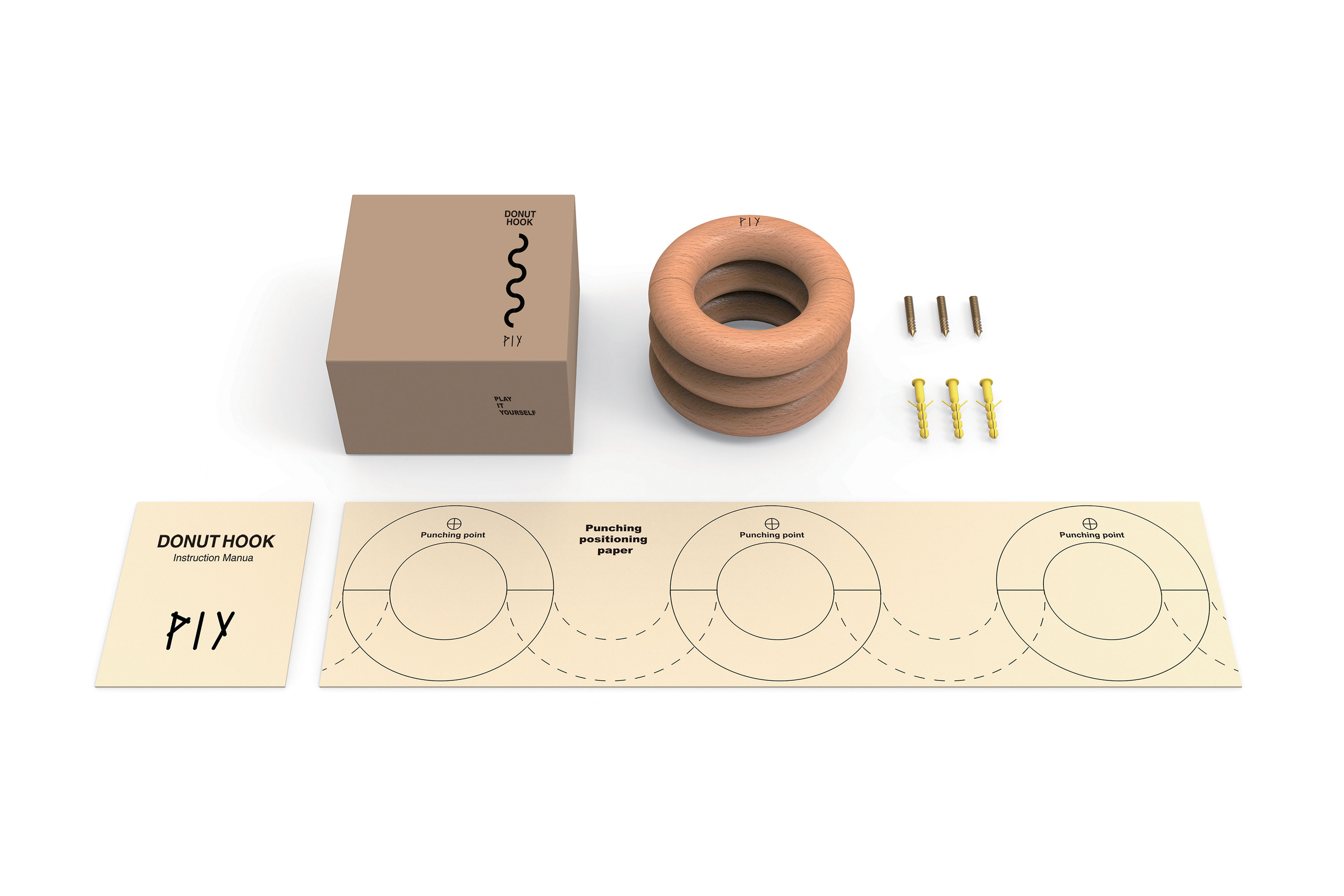 2020 red dot design concept award，DONUT Hook，a hook，Beech，Clothes hook，
