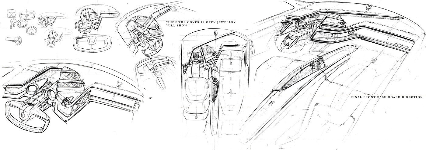 汽车内饰设计，概念设计，设计手绘，