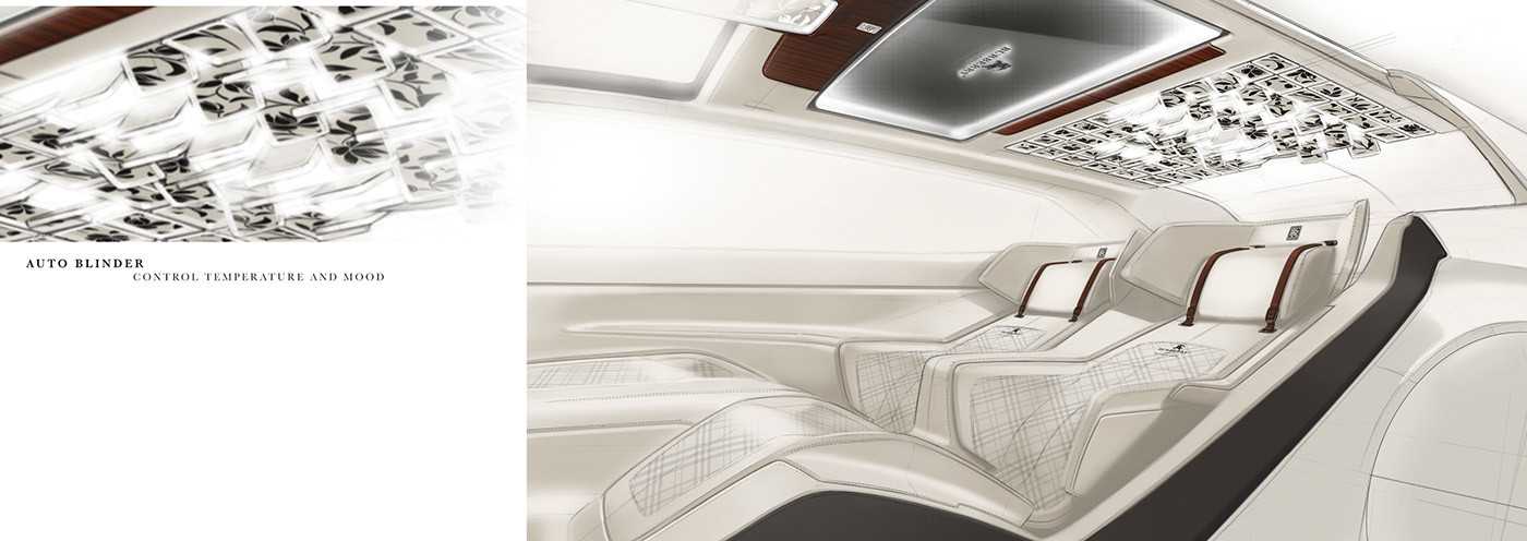 Automotive interior design，conceptual design，Design hand drawn，