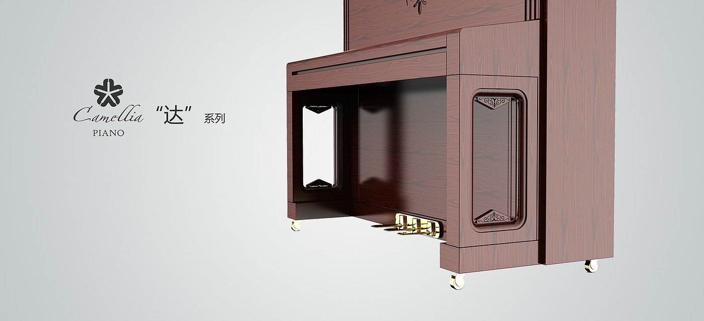 卡米莉娅，钢琴，复古钢琴，立式钢琴，皇冠，民族钢琴，Camellia，