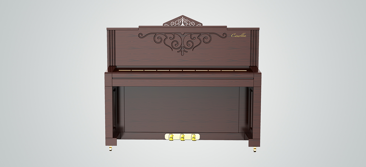 Camilla，piano，Retro piano，Vertical piano，an crown，National Piano，Camellia，