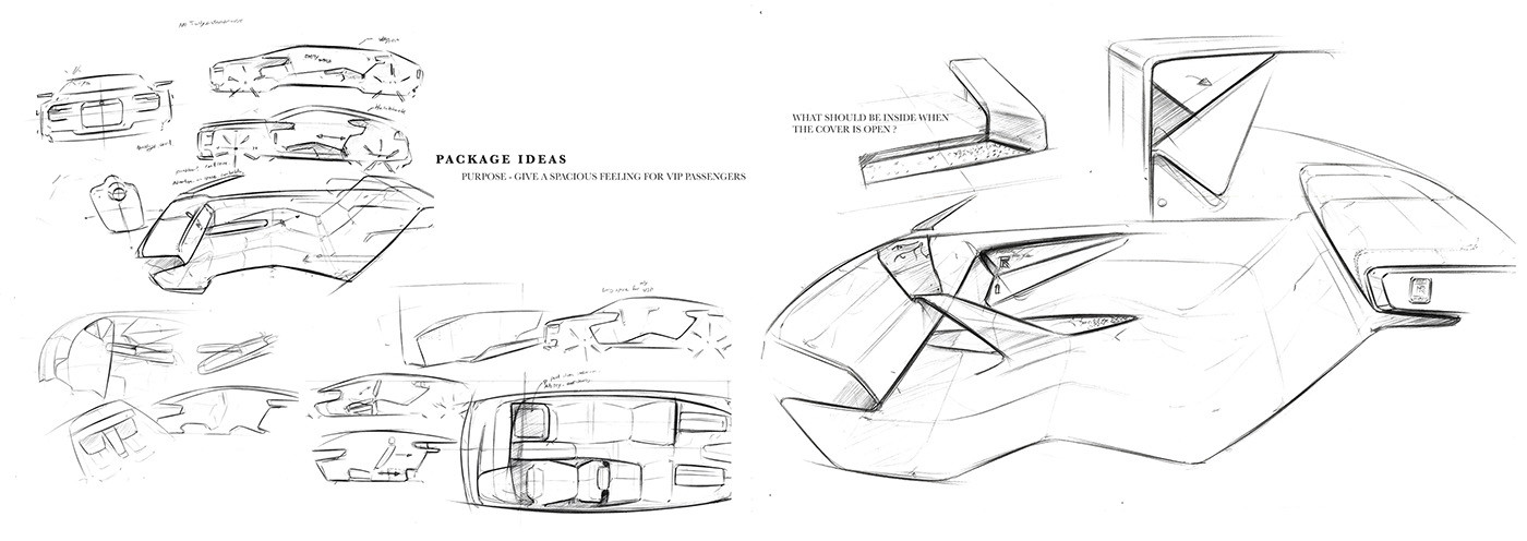 Automotive interior design，conceptual design，Design hand drawn，