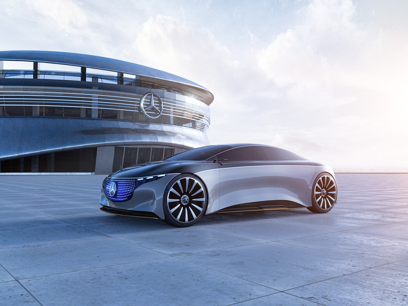 Mercedes Vision EQS，Automobile design，conceptual design，