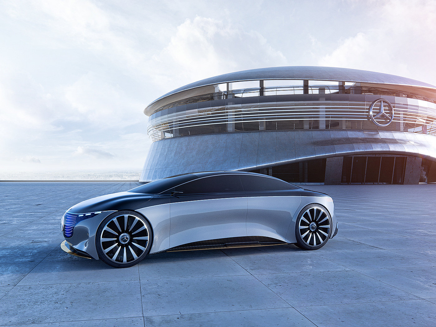 Mercedes Vision EQS，汽车设计，概念设计，