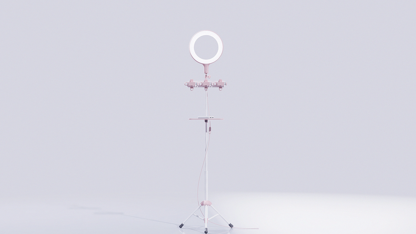 Live broadcast support，fill-in light，Keyshot rendering，industrial design，