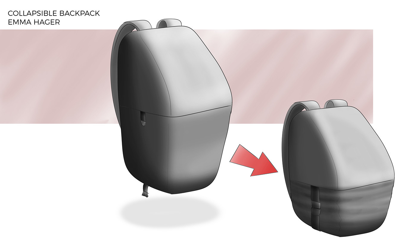 Shrinkable，Backpack design，practical，Hand drawn，Model，